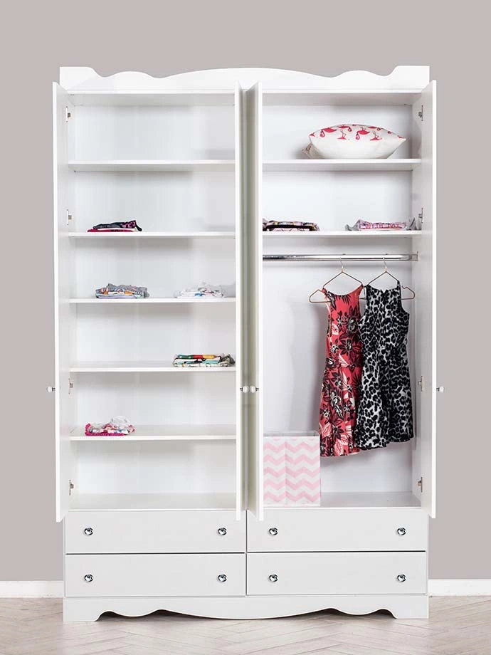 ארון ילדים נועם 4 דלתות | צבע לבן